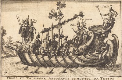 Peleus og Talamone Argonauts ledet af Tethys af Balthasar Moncornet after Remigio Cantagallina