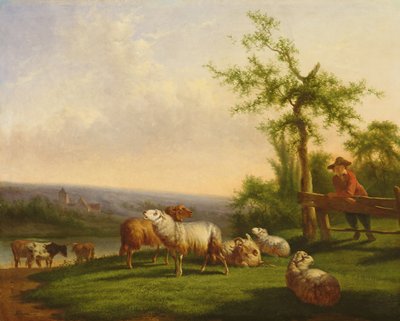 Pastoralt Landskab med en Flok af Balthasar Paul Ommeganck
