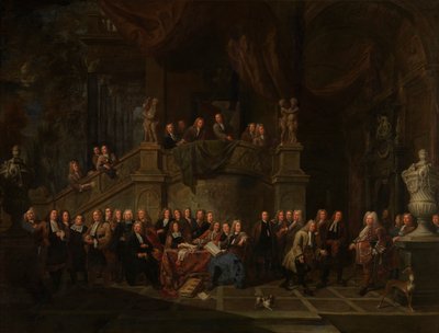 Modtagelse af Jan Karel de Gordes i laugshallen af Balthasar van den Bossche