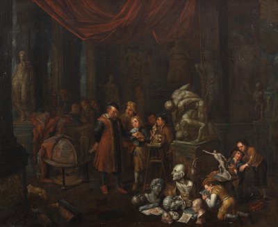 Billedhuggerens atelier af Balthasar van den Bossche
