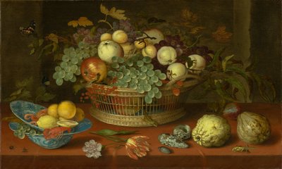 Stilleben med frugtkurv, 1622 af Balthasar van der Ast