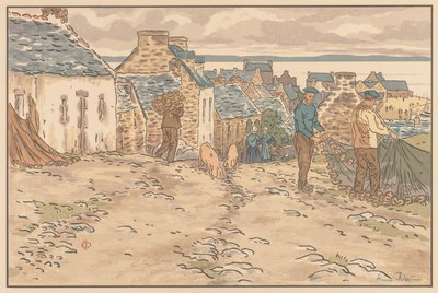 Det smukke landskab i Bretagne: Gade i Tréboul af Banavari 1
