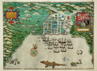 Kort over Santo Domingo af Baptista Boazio