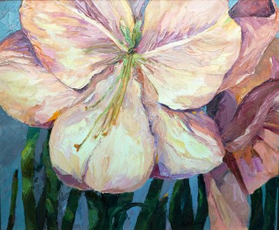 Amaryllis 1, 2004 (olie på lærred) af Barbara Cleary