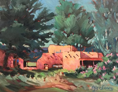 Las Palomas Spring i Taos, ca. 1980-95 (olie på lærred) af Barbara Cleary