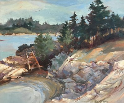 Maine Bluffs, ca. 1980-95 (olie på lærred) af Barbara Cleary