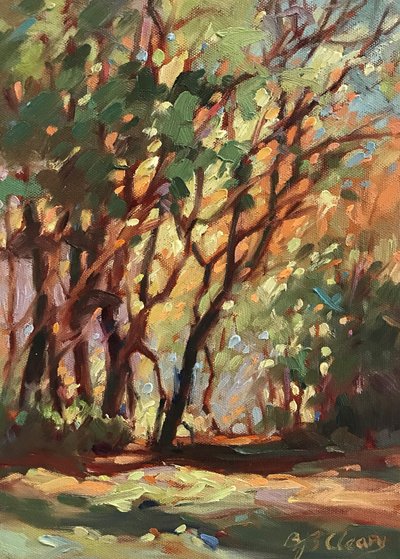 Shadow Lane, ca. 1990-2000 (olie på lærred) af Barbara Cleary