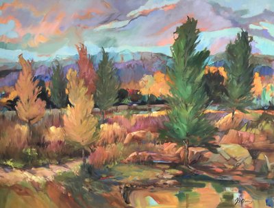 Teller County Eastern OK, ca. 1990-2000 (olie på lærred) af Barbara Cleary