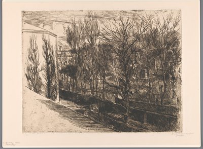 Udsigt fra mit studie (original titel på objekt) Panorama (titel på objekt) af Barbara Elisabeth van Houten (signed by artist)