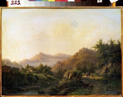 Landskab med en måde. Maleri af Barend Cornelis Koekkoek (1803-1862). Olie på lærred. hollandsk kunst. M. Kroshitsky kunstmuseum, Sevastopol (Sevastopol), Ukraine af Barend Cornelis Koekkoek