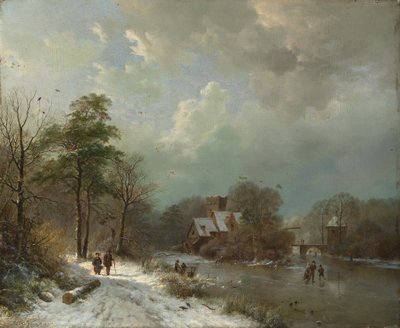 Vinterlandskab, Holland, 1833. af Barend Cornelis Koekkoek
