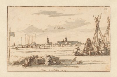 Lejr af Army of Willem III nær Sint-Truiden, Limburg af Barend Klotz (attributed to)