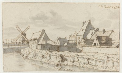 Udsigt over Grave, Nordbrabant af Barend Klotz (attributed to)