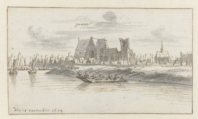 Udsigt over Grave, Nordbrabant af Barend Klotz (attributed to)