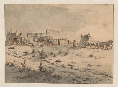Udsigt på en hærbase af Barend Klotz (attributed to)
