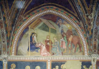 Tilbedelsen af de tre konger, fra en række scener fra Det Nye Testamente af Barna da Siena