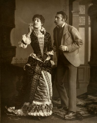 Mary Rorke og Charles Wyndham, britiske skuespillere, 1882 af Barnes and Bell Brown
