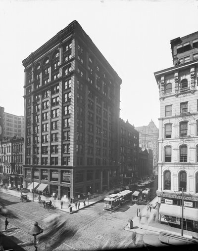 105 West Monroe Street, Chicago, Illinois, USA, ca. 1895 (s/h-billede) af Barnes and Crosby