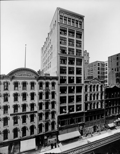 Clifton House, Thomas Church-bygningen og J. P. Atwater-bygningen, Chicago, Illinois, USA, ca. 1900 (s/h-foto) af Barnes and Crosby