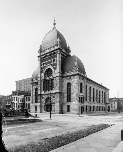 Sinai Congregation, Chicago, Illinois, USA, ca. 1900 (s/h-billede) af Barnes and Crosby