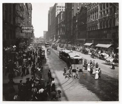 State Street, Chicago, Illinois, USA, ca. 1905 (s/h-billede) af Barnes and Crosby