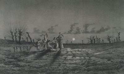 The Lavandieres or the Night Washerwomen, illustration til Legendes Rustiques af George Sand (1804-76) 1858 af Maurice Sand