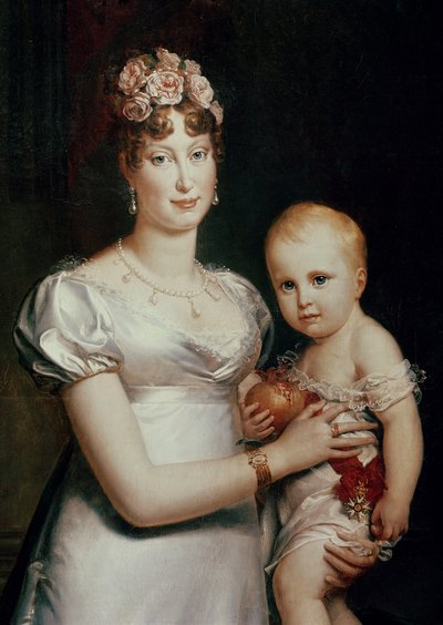 Marie-Louise (1791-1847) af Habsbourg-Lorraine og kongen af Rom (1811-32) (detaljer fra 18930) af Baron François Pascal Simon Gérard