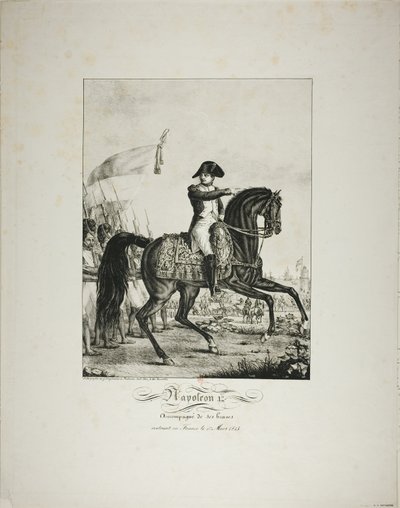 Napoleon ledsaget af sine gode mænd, vender tilbage til Frankrig den 1. marts 1815 af Baron François Pascal Simon Gérard