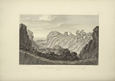 Udsigt over det indre af krateret på toppen af ​​Tenerife, tegnet af Gmelin, illustration fra "Views of the Cordilleras and Monuments of the Indigenous Peoples of America" ​​af Alexander von Humboldt og Aime Bonpland, 1813 af Baron Friedrich Alexander von Humboldt
