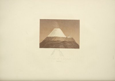 Volcano of Cotopaxi, tegnet af Gmelin, graveret af Arnold, illustration fra "Views of the Cordilleras and Monuments of the Native Peoples of America" ​​af Alexander von Humboldt og Aime Bonpland, 1813 af Baron Friedrich Alexander von Humboldt