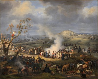 Napoleon med sine tropper på tærsklen til slaget af Baron Lejeune Louis-François