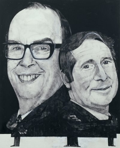 Portræt af Morecambe og Wise, illustration til The Listener, 1970