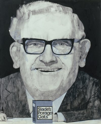 Portræt af Ronnie Barker, illustration til The Listener, 1970