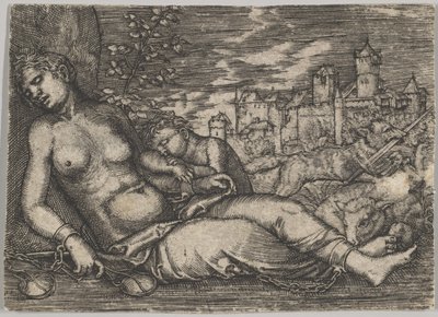 Der Welt Lauf Sleeping Justice kopi, begyndelsen af det 16. århundrede. af Barthel Beham