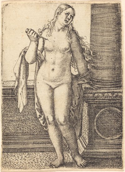 Lucretia står ved en søjle af Barthel Beham