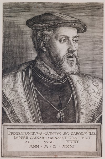 Portræt af Charles Quint af Barthel Beham