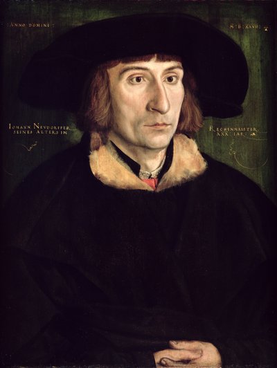 Portræt af Johann Neudorffer (1497-1563) 1527 af Barthel Beham