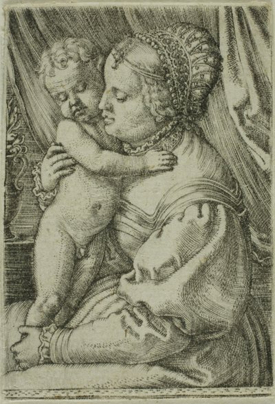 Jomfruen med barnet og vasen af Barthel Beham