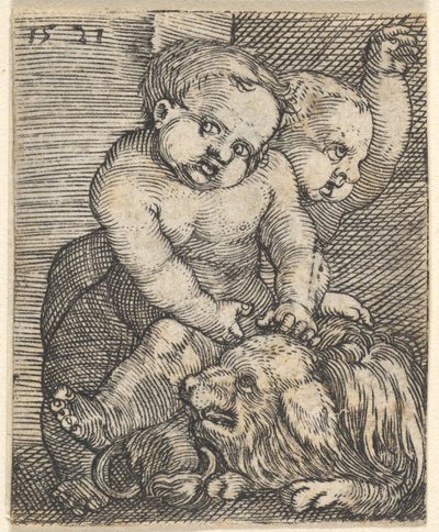 To drenge leger med en hund, midten af 1500-tallet. af Barthel Beham