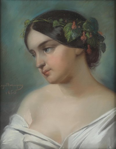 Eugène Demarquay Portræt af en pige 1850 af Barthelemy Eugene Demarquay