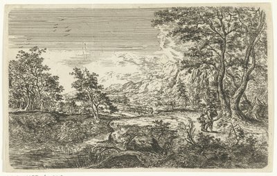Landskab med mand og dreng af Bartholomäus Ignaz Weiss (attributed to)