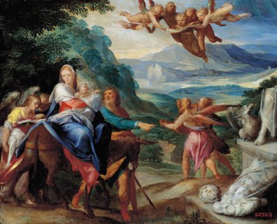 Flugten ind i Egypten af Bartholomaeus Spranger