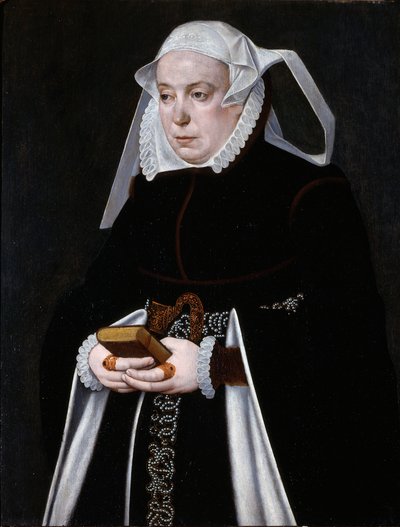 Portræt af en kvinde, ca. 1560-70 (olie på panel) af Bartholomaus the Younger Bruyn
