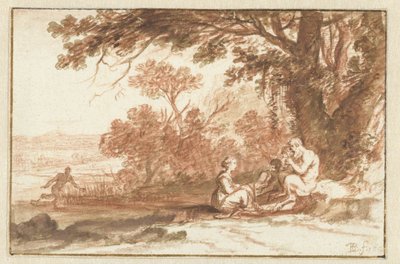 Landskab med nymfen Korsika og satyren af Bartholomeus Breenbergh