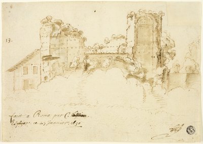 romersk landskab af Bartholomeus Breenbergh