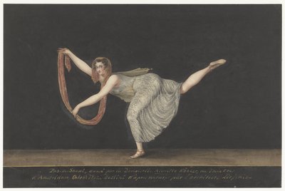 Danser Annette Köbler, pas-the-shawl performeren af Bartholomeus Ziesenis