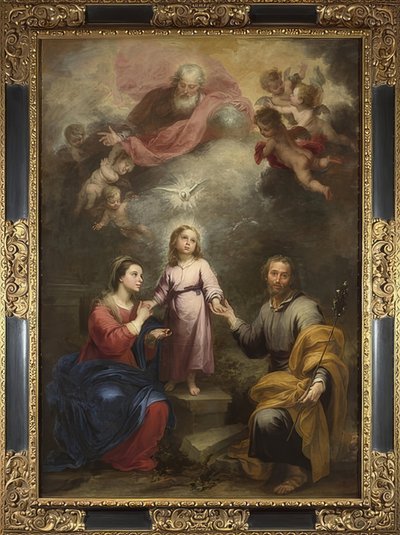 Den himmelske og jordiske treenighed. Omkring 1675-82 af Bartolomé Esteban Murillo