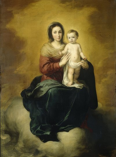 Madonna og barn. 1660-80 af Bartolomé Esteban Murillo