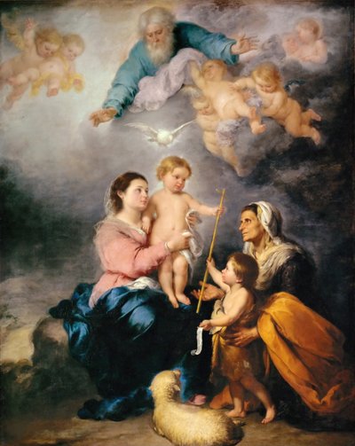 Den hellige familie Jomfruen fra Sevilla af Bartolomé Esteban Murillo
