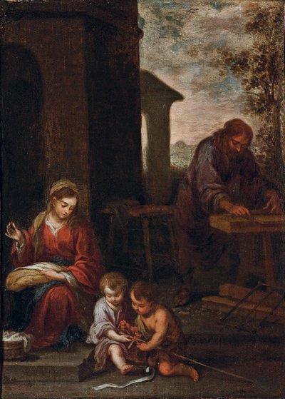 Den hellige familie med spædbarnet Johannes Døberen, 1660-70 af Bartolomé Esteban Murillo